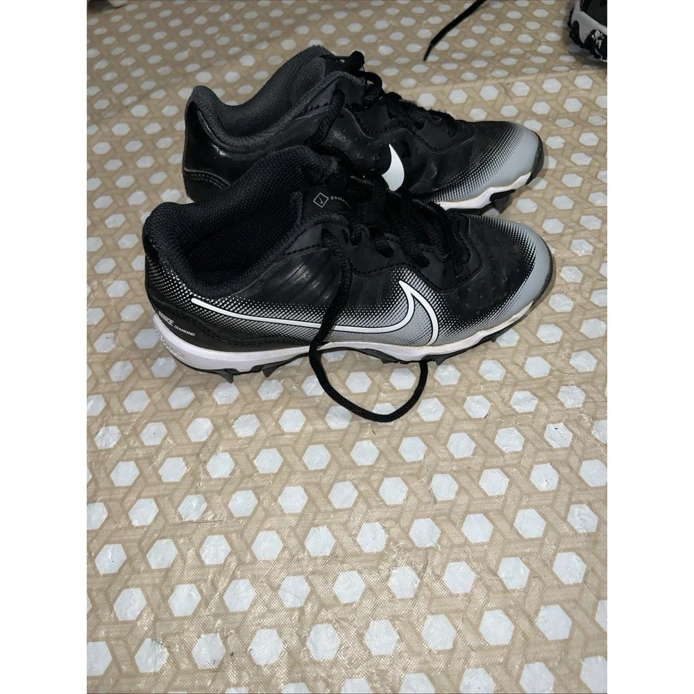 Baseball Cleats Black White Nike Diamond Size 13C